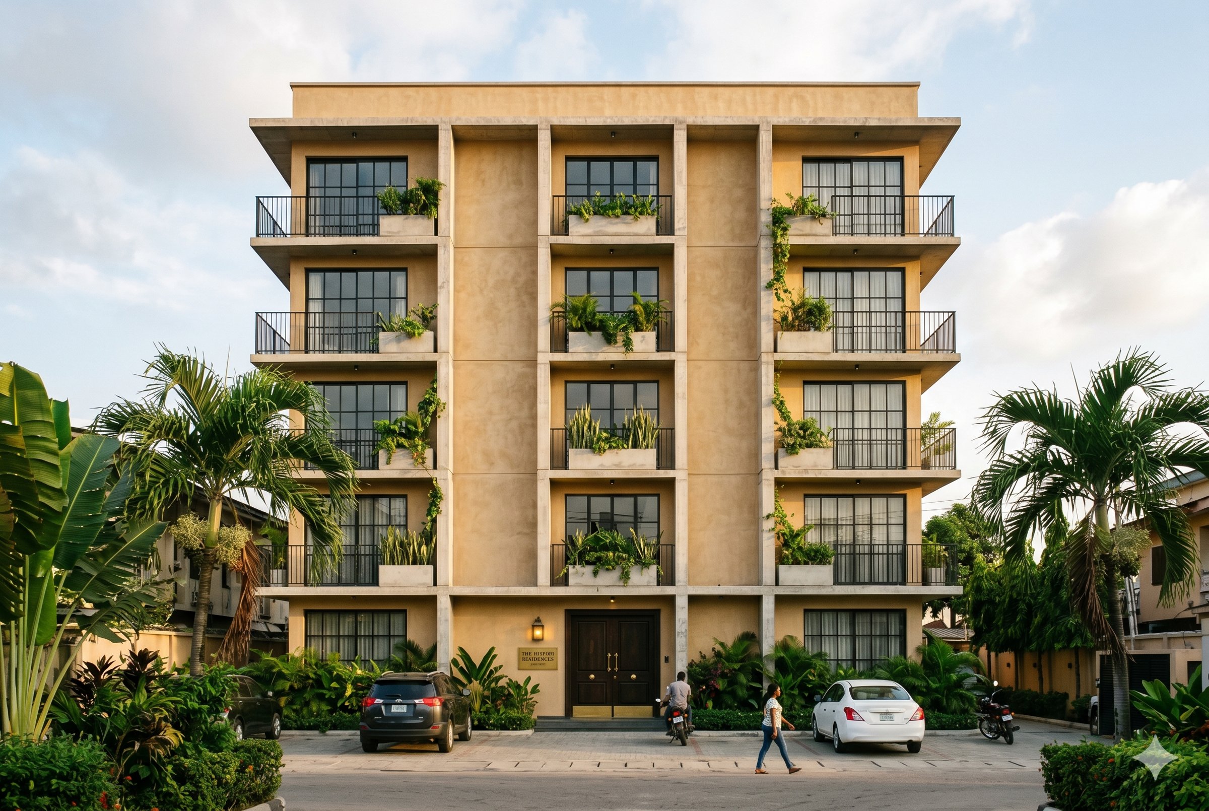 Cornerstone Estate, Ibeju-Lekki — aerial view at golden hour